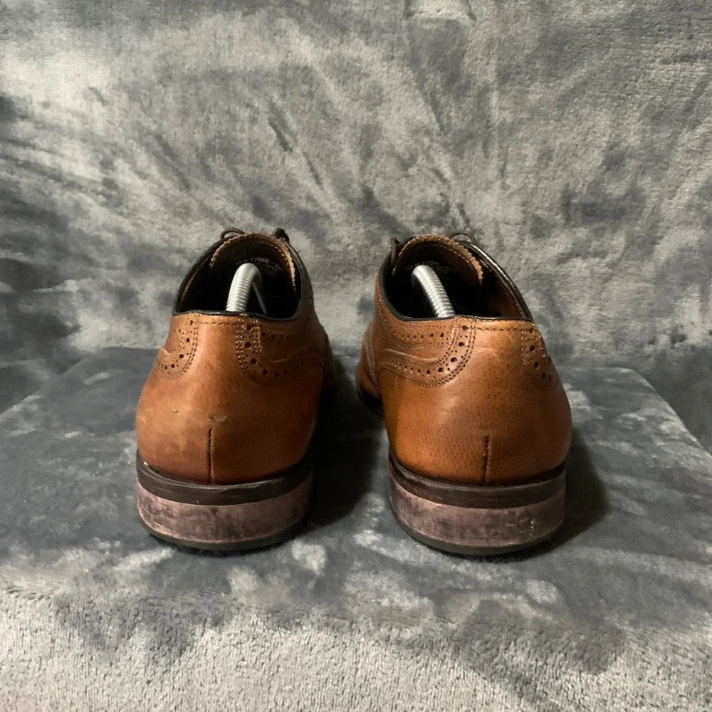 Florsheim Lexington Oxford Mens 12 Wingtip Cognac Brown Pebbled Leather 17066